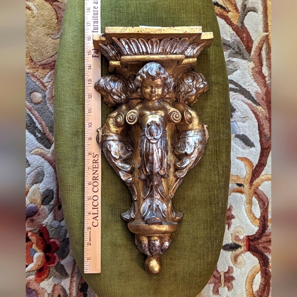 Vintage Gilded-Style Finish Corbel with Cherubs